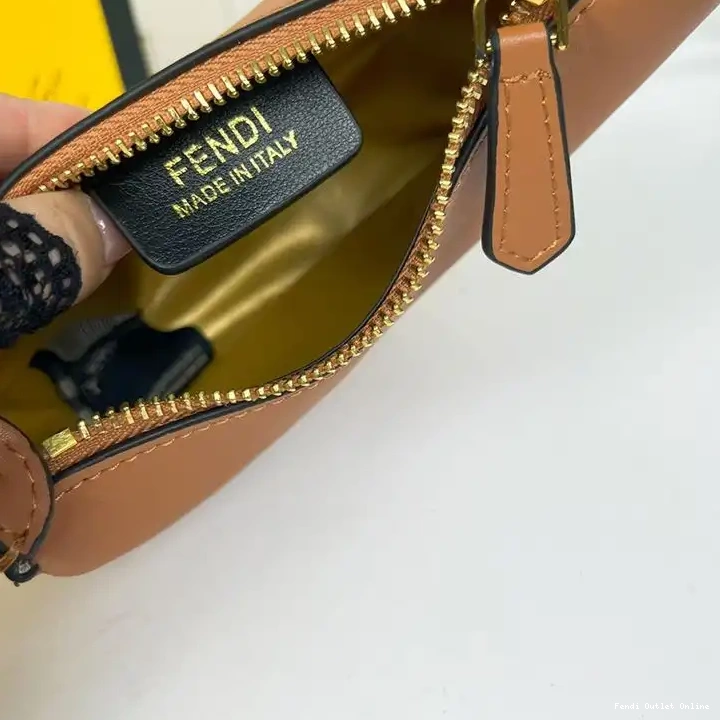 Cheap Leather Calf Fendi In Hobo Nano Bag Fendigraphy Brown 0502